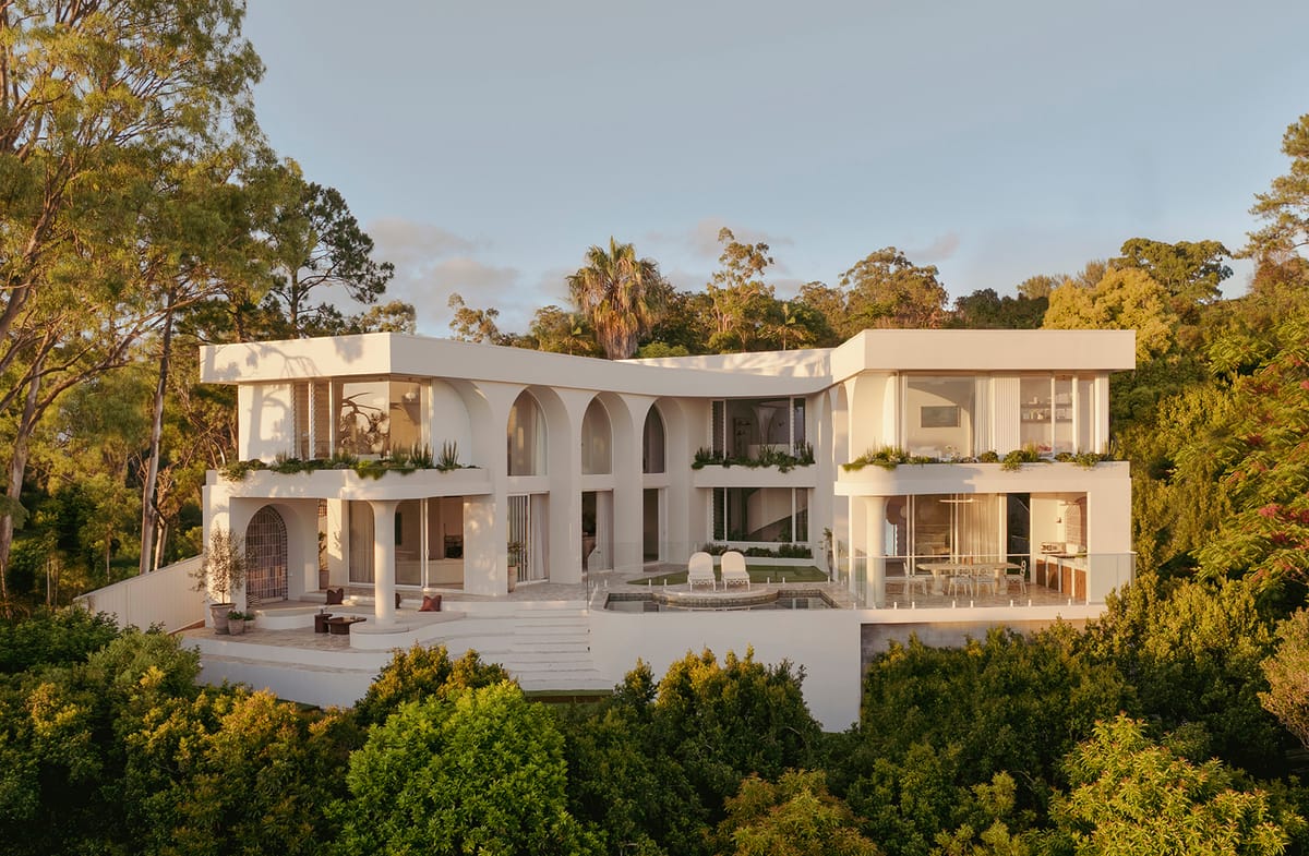 Hillside architectural home