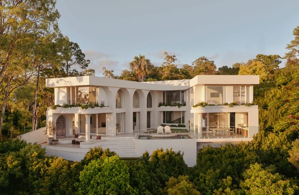 Hillside architectural home